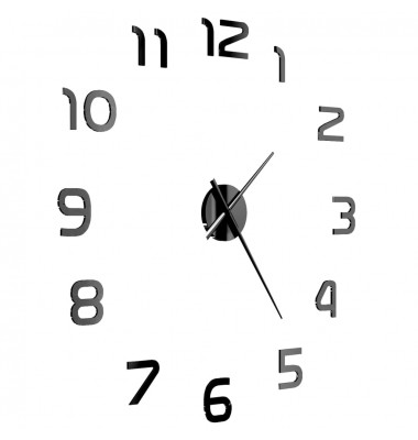  Sieninis laikrodis, juodas, 100cm, modernus dizainas, 3D, XXL - Laikrodžiai - 4