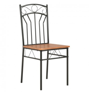  Valgomojo kėdės, 6 vnt., rudos spalvos, MDF - Valgomojo Kėdės - 2