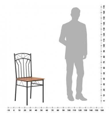  Valgomojo kėdės, 6 vnt., rudos spalvos, MDF - Valgomojo Kėdės - 8