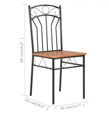  Valgomojo kėdės, 6 vnt., rudos spalvos, MDF - Valgomojo Kėdės - 9