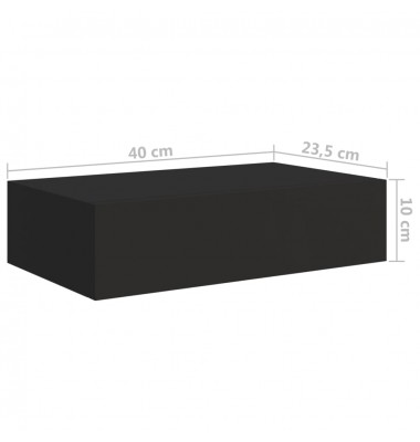  Lentynos su stalčiais, 2vnt., juodos, 40x23,5x10cm, MDF - Pakabinamos lentynos, spintelės - 10