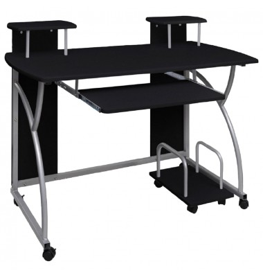  Kompiuterio stalas, juodas, 110x52x88,5cm, apdirbta mediena - Rašomieji stalai - 1