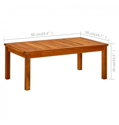  Sodo kavos staliukas, 90x50x36cm, akacijos medienos masyvas - Lauko stalai, staliukai - 7