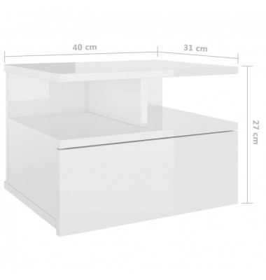  Pak. naktiniai staliukai, 2vnt., baltos sp., 40x31x27cm, MDP - Naktinės spintelės - 7