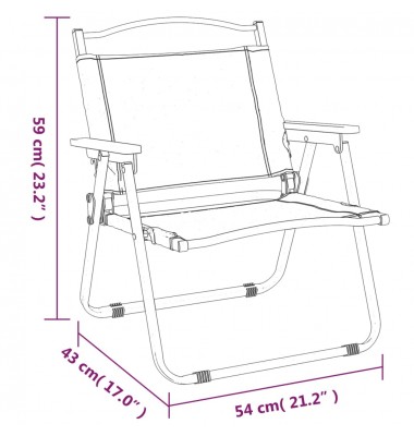  Stovyklavimo kėdės, 2vnt., juodos, 54x43x59cm, oksfordo audinys - Lauko kėdės - 8