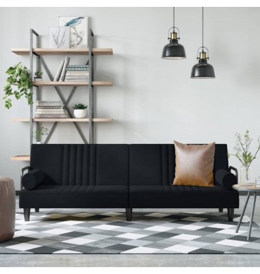  Sofa-lova su porankiais, juodos spalvos, aksomas - Sofos, sofos-lovos - 1