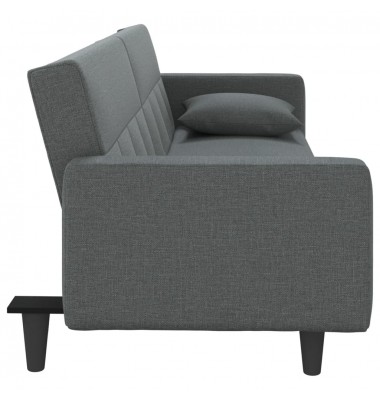  Sofa-lova su pagalvėlėmis, tamsiai pilkos spalvos, audinys - Sofos, sofos-lovos - 5