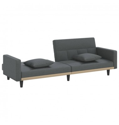  Sofa-lova su pagalvėlėmis, tamsiai pilkos spalvos, audinys - Sofos, sofos-lovos - 7