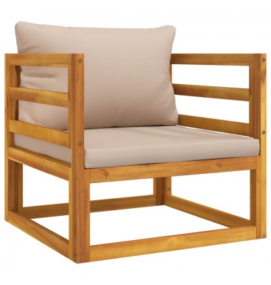  Sodo kėdė su taupe pagalvėlėmis, akacijos medienos masyvas - Moduliniai lauko baldai - 2