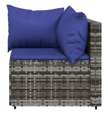  Kampinės sofos su pagalvėlėmis, 2vnt., pilkos, poliratanas - Lauko sofos, lovos - 4
