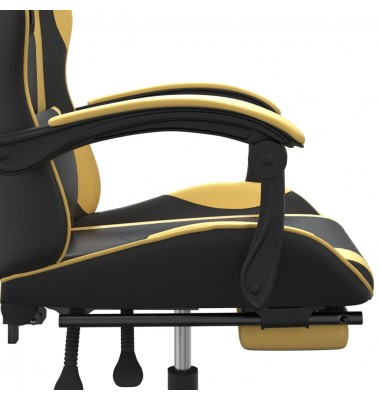  Žaidimų kėdė su pakoja, juoda ir auksinė, dirbtinė oda - Žaidimų kėdės - 10