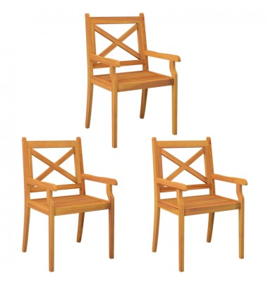  Lauko valgomojo kėdės, 3vnt., akacijos medienos masyvas - Lauko kėdės - 2