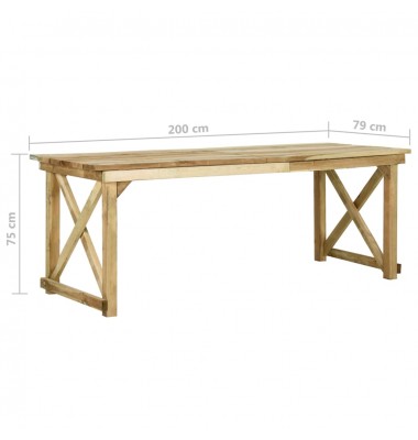  Sodo stalas, 200x79x75cm, impregnuota pušies mediena - Lauko stalai, staliukai - 6