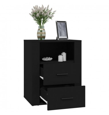  Naktinė spintelė, juodos spalvos, 50x36x60cm, apdirbta mediena - Naktinės spintelės - 5