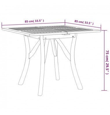  Sodo stalas, 85x85x75cm, akacijos medienos masyvas - Lauko stalai, staliukai - 6
