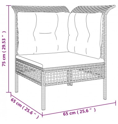  Sodo komplektas su pagalvėlėmis, 8 dalių, pilkas, poliratanas - Lauko baldų komplektai - 7