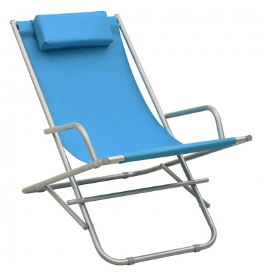  Supamos kėdės, 2vnt., mėlynos spalvos, plienas  - Gultai, šezlongai - 2