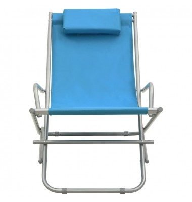  Supamos kėdės, 2vnt., mėlynos spalvos, plienas  - Gultai, šezlongai - 3