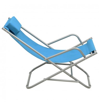  Supamos kėdės, 2vnt., mėlynos spalvos, plienas  - Gultai, šezlongai - 4