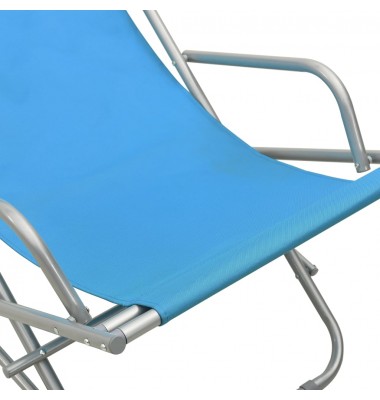  Supamos kėdės, 2vnt., mėlynos spalvos, plienas  - Gultai, šezlongai - 7