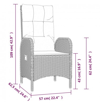  Sodo komplektas su pagalvėmis, 3 dalių, juodas/pilkas, ratanas - Lauko baldų komplektai - 9