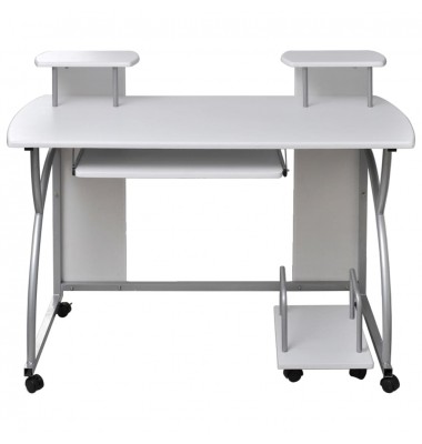  Kompiuterio stalas, baltas, 110x52x88,5cm, apdirbta mediena - Rašomieji stalai - 2