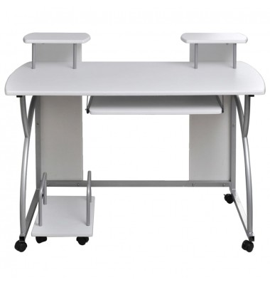  Kompiuterio stalas, baltas, 110x52x88,5cm, apdirbta mediena - Rašomieji stalai - 3