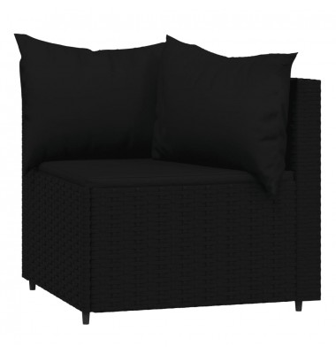  Sodo komplektas su pagalvėlėmis, 3 dalių, juodas, poliratanas - Lauko sofos, lovos - 4
