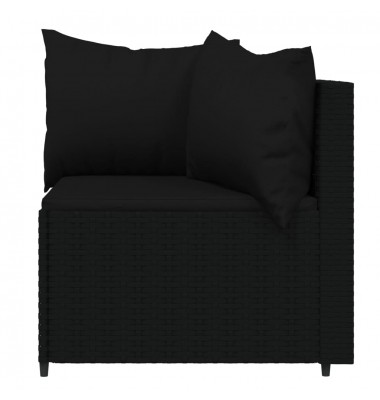  Sodo komplektas su pagalvėlėmis, 3 dalių, juodas, poliratanas - Lauko sofos, lovos - 5