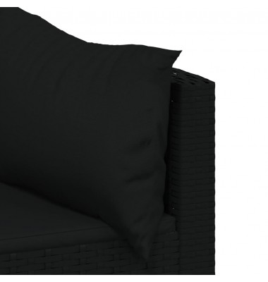  Sodo komplektas su pagalvėlėmis, 3 dalių, juodas, poliratanas - Lauko sofos, lovos - 6