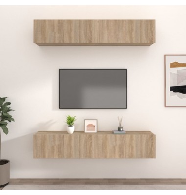  Televizoriaus spintelės, 4vnt., ąžuolo, 80x30x30cm, mediena - TV spintelės - 1