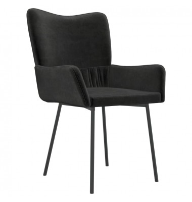  Valgomojo kėdės, 2vnt., juodos spalvos, aksomas - Valgomojo Kėdės - 4