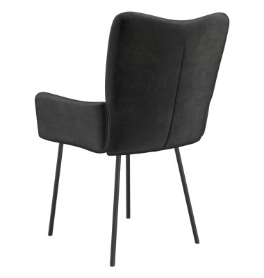  Valgomojo kėdės, 2vnt., juodos spalvos, aksomas - Valgomojo Kėdės - 8