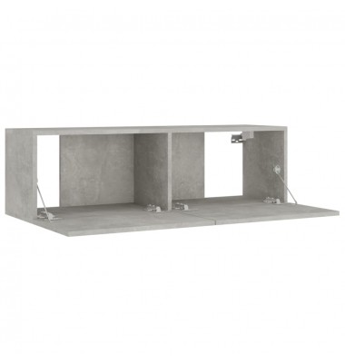  TV spintelių komplektas, 4 dalių, betono pilkas, mediena - TV spintelės - 8