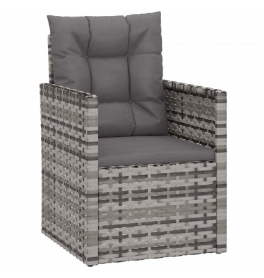  Sodo krėslas su pagalvėle, pilkos spalvos, poliratanas - Lauko kėdės - 2