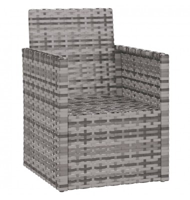  Sodo krėslas su pagalvėle, pilkos spalvos, poliratanas - Lauko kėdės - 3
