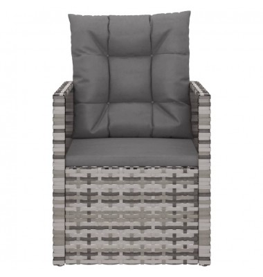  Sodo krėslas su pagalvėle, pilkos spalvos, poliratanas - Lauko kėdės - 4