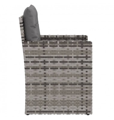  Sodo krėslas su pagalvėle, pilkos spalvos, poliratanas - Lauko kėdės - 5