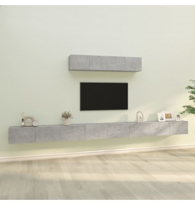  TV spintelių komplektas, 6 dalių, betono pilkas, mediena - TV spintelės - 1