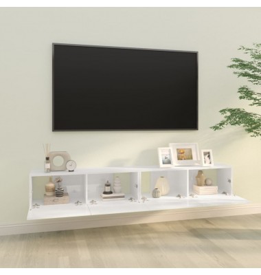  Televizoriaus spintelės, 2vnt., baltos, 100x30x30cm, mediena - TV spintelės - 3