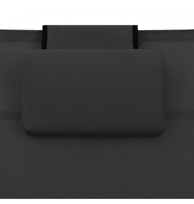  Saulės gultas, juodos spalvos, tekstilenas ir aliuminis - Gultai, šezlongai - 6