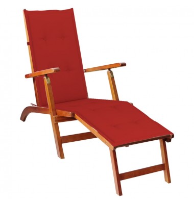  Lauko terasos kėdė su pakoja ir pagalvėle, akacijos masyvas - Gultai, šezlongai - 1