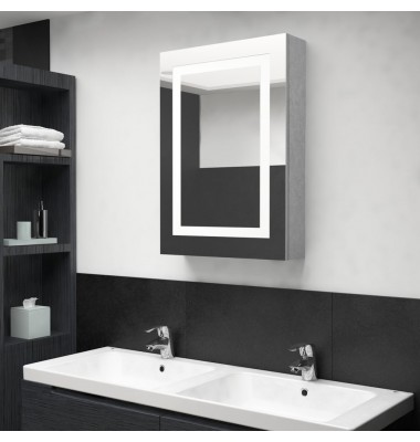  Veidrodinė vonios spintelė su LED, betono pilka, 50x13x70cm - Vonios spintelės, veidrodžiai - 1