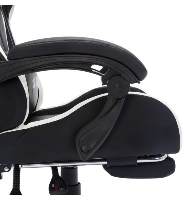  Žaidimų kėdė su LED lemputėmis, balta ir juoda, dirbtinė oda - Biuro kėdės - 8