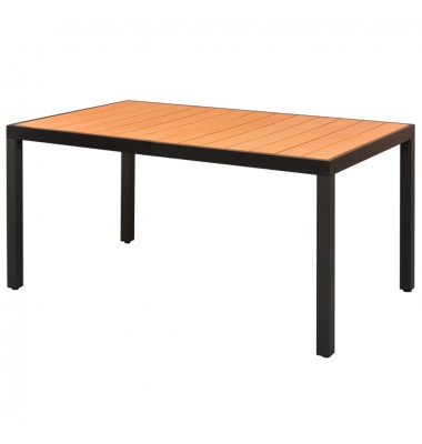  Sodo stalas, rudas, 150x90x74cm, aliuminis ir WPC - Lauko stalai, staliukai - 1
