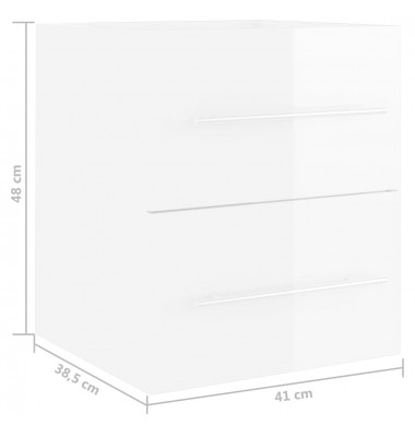  Spintelė praustuvui, balta, 41x38,5x48cm, MDP, ypač blizgi - Vonios baldų komplektai - 7