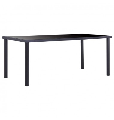  Valgomojo stalas, juodas, 180x90x75cm, grūdintas stiklas - Stalai - 1