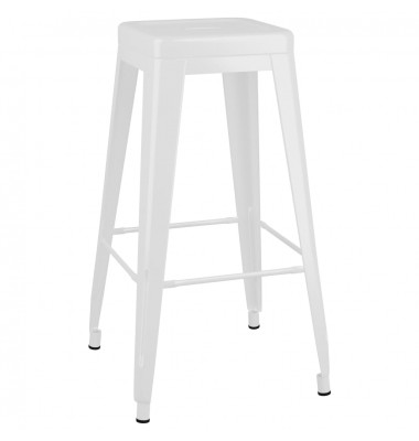  Baro taburetės, 2vnt., baltos spalvos, metalas, sukraunamos - Baro kėdės - 3