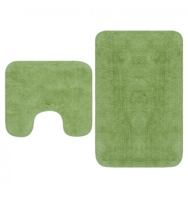  Vonios kilimėlių rinkinys, 2d., audinys, žalias - Vonios kilimėliai - 1