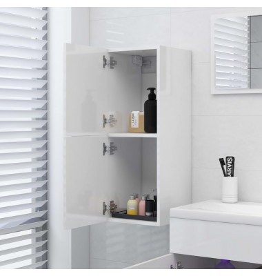  Vonios kambario spintelė, balta, 30x30x80cm, MDP, ypač blizgi - Vonios baldų komplektai - 8